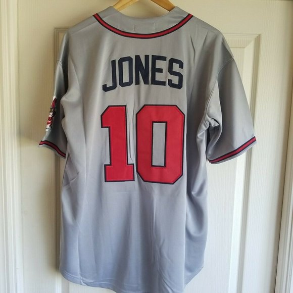 Chipper Jones Jersey Atlanta Braves 1995 Throwback Stitched NEW With Patches! - Picture 6 of 11